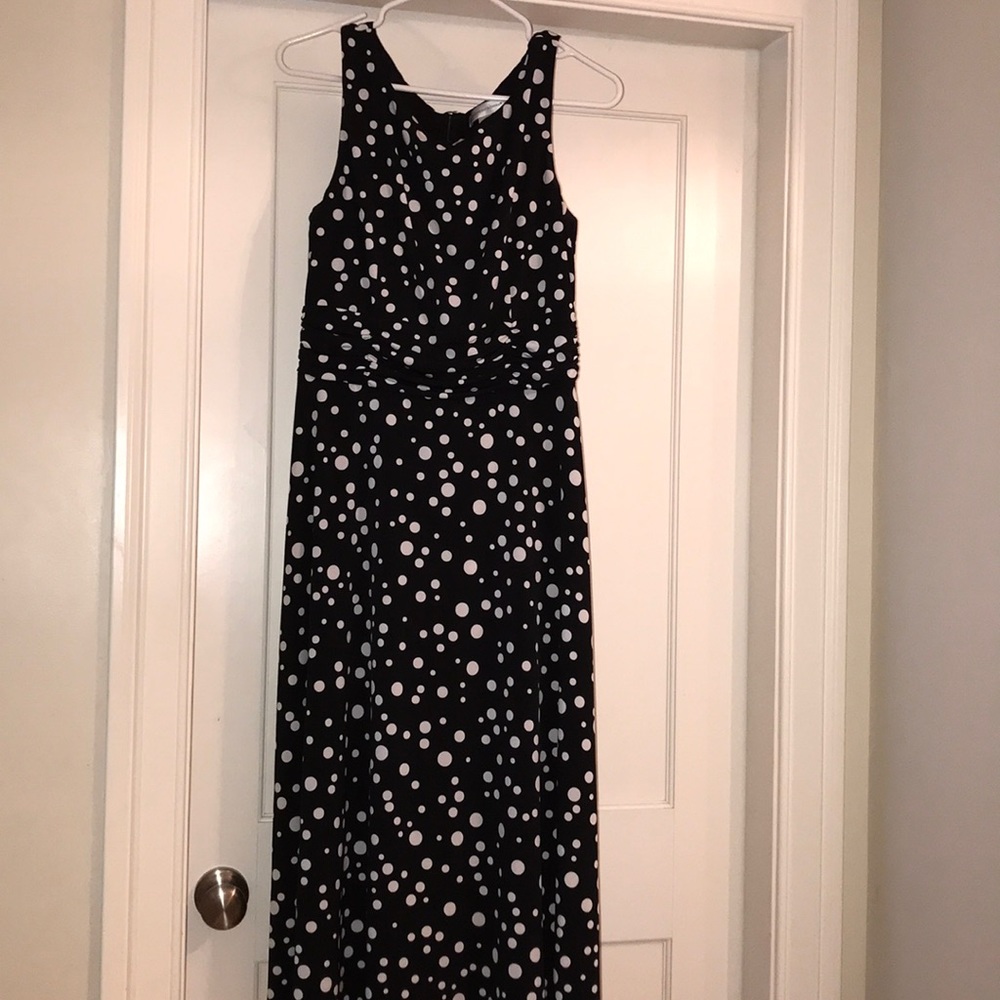 black & white polka dot dress